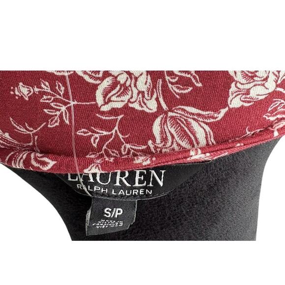 Womens S ralph Lauren Red Floral Ruffle Sleeve Midi Dress New with Tags - Picture 2 of 6